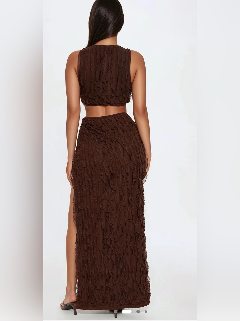 Fashion Nova Ocean front skirt Set - Brown - Picture 3 of 3